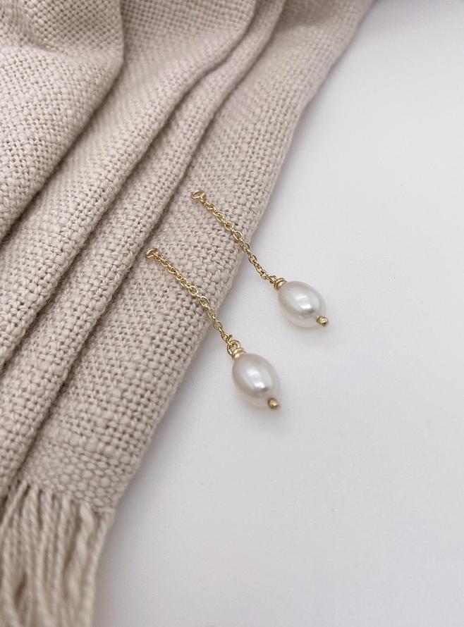Coco Pearl Dangles for Sleeper Earrings in 9ct Gold