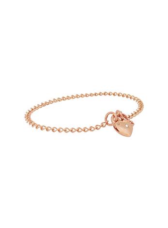 Aurelia Curb Diamond Safety Padlock Bracelet in 9ct Rose Gold