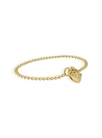 Aurelia Curb Diamond Safety Padlock Bracelet in 9ct Gold