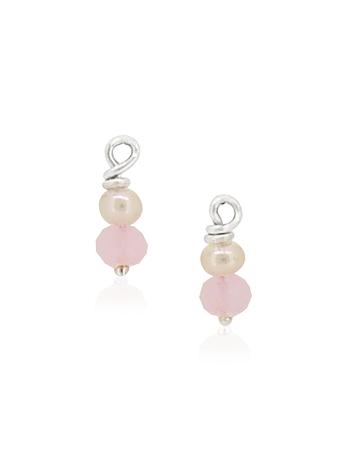 Rose Quartz Pearl Drops for Sleeper Earrings in Sterling Silver
