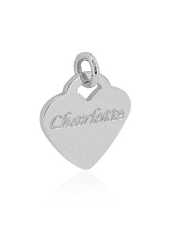 Aurelia Personalised Love Heart Tag Pendant in 9ct White Gold