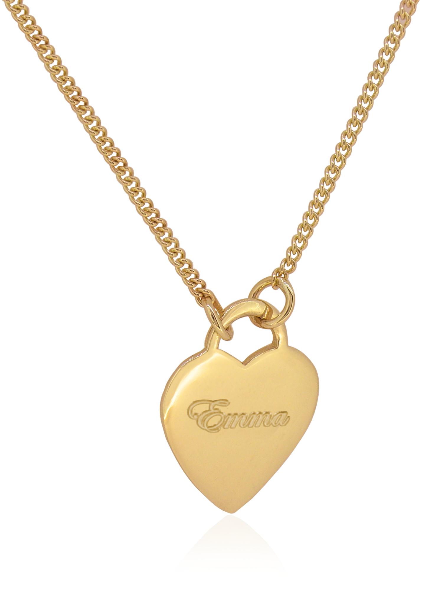 heart tag charm and chain