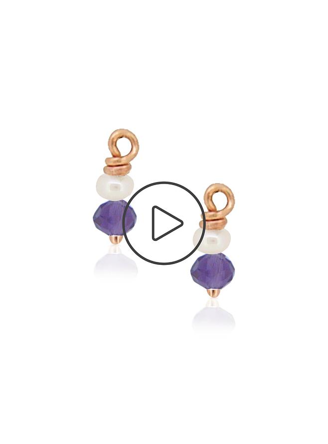 Lady Shalott 14k Gold, Amethyst and Pearl Earrings : Museum of Jewelry