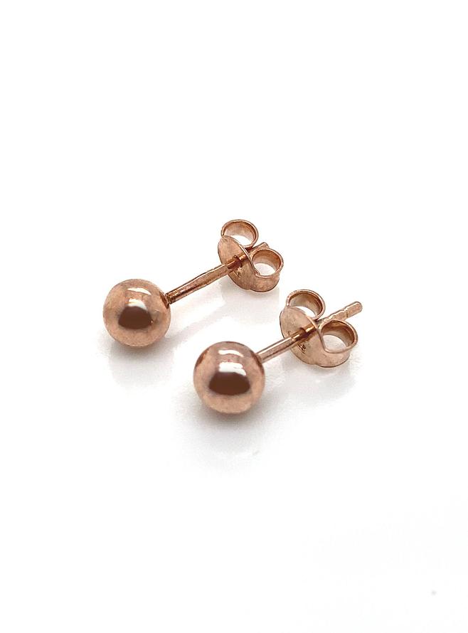 Elise Simple Ball Stud Earrings 5mm in Rose