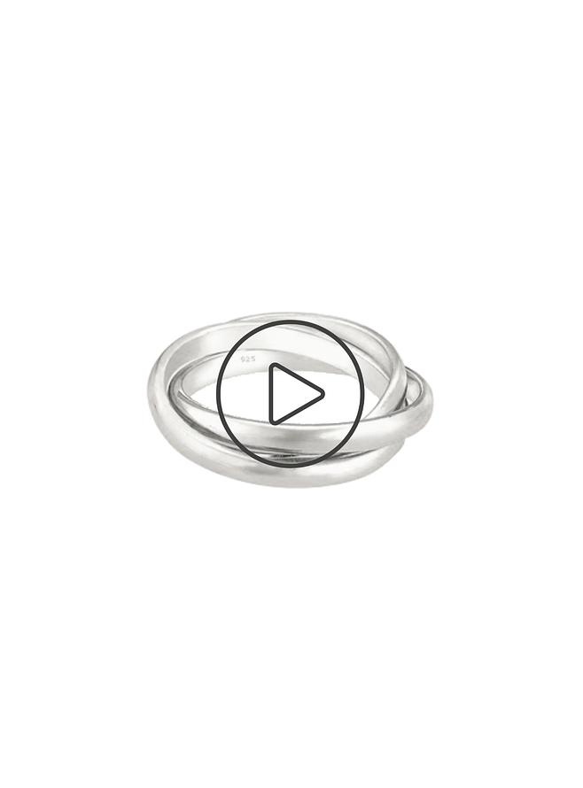 Russian Past Present Future Ring in Sterling Silver