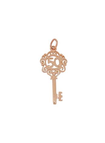 Birthday 50th Key Charm in 9ct Rose Gold