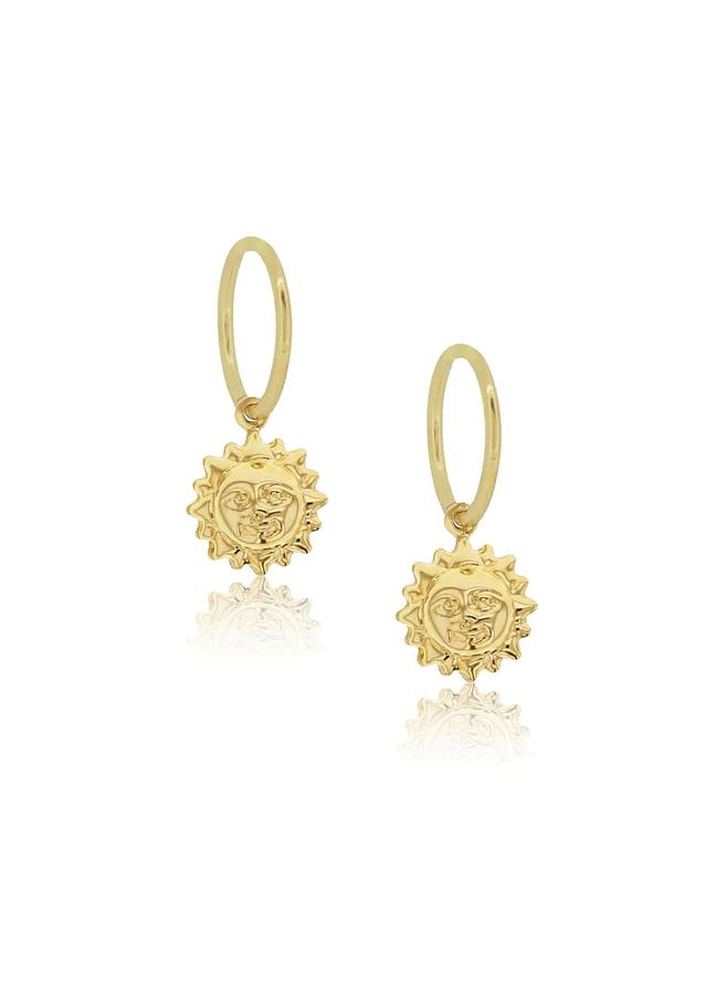 Puffed Sun Charms for Sleeper Earrings in 9ct Gold