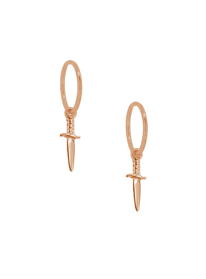 Dagger Charms for Sleeper Earrings in 9ct Rose Gold