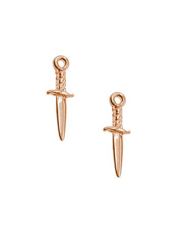 Dagger Charms for Sleeper Earrings in 9ct Rose Gold