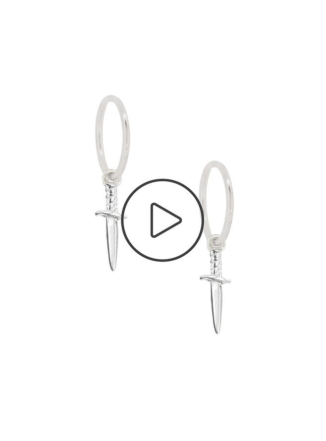 Dagger Charms for Sleeper Earrings in Sterling Silver