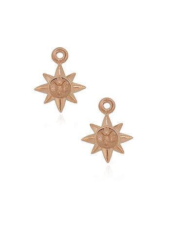 North Star Compass Charms for Sleeper Earrings in 9ct Rose Gold