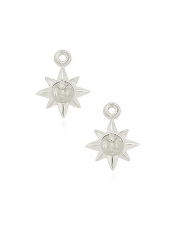 North Star Compass Charms for Sleeper Earrings in Sterling Silver