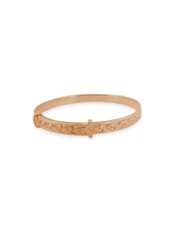 Expanding Filigree 4mm Bangle Baby Adult in 9ct Rose Gold