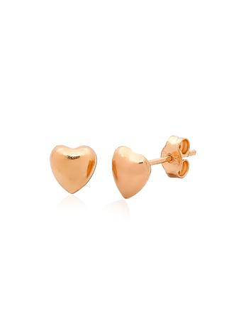 Ali Dainty Love Heart Stud Earrings in 9ct Rose Gold