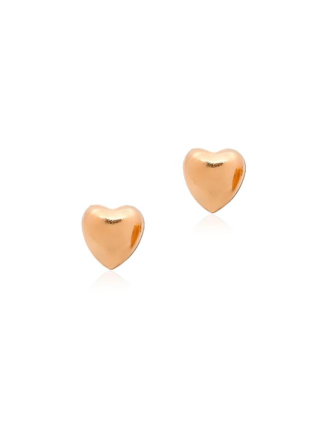 Ali Dainty Love Heart Stud Earrings in 9ct Rose Gold