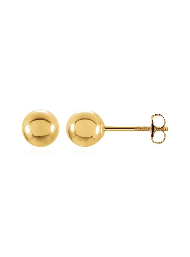 Ali 14ct Gold Ball Stud Earrings in 6mm