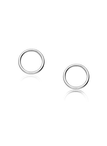 Small Circle Stud Earrings in Sterling Silver
