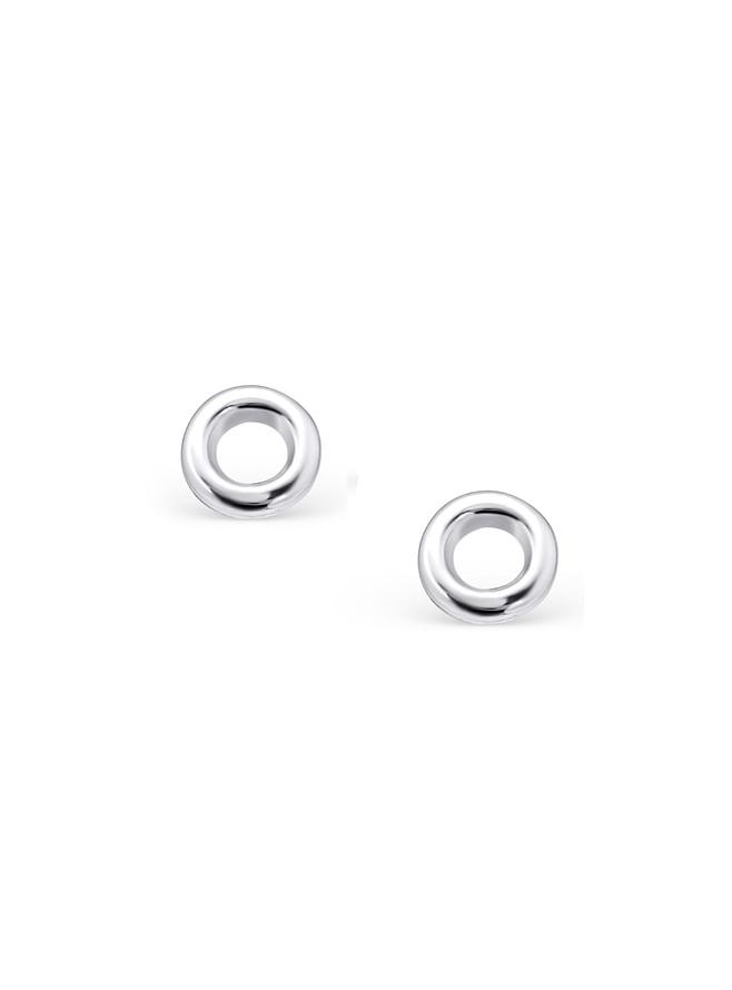 Tiny Circle Stud Earrings in Sterling Silver