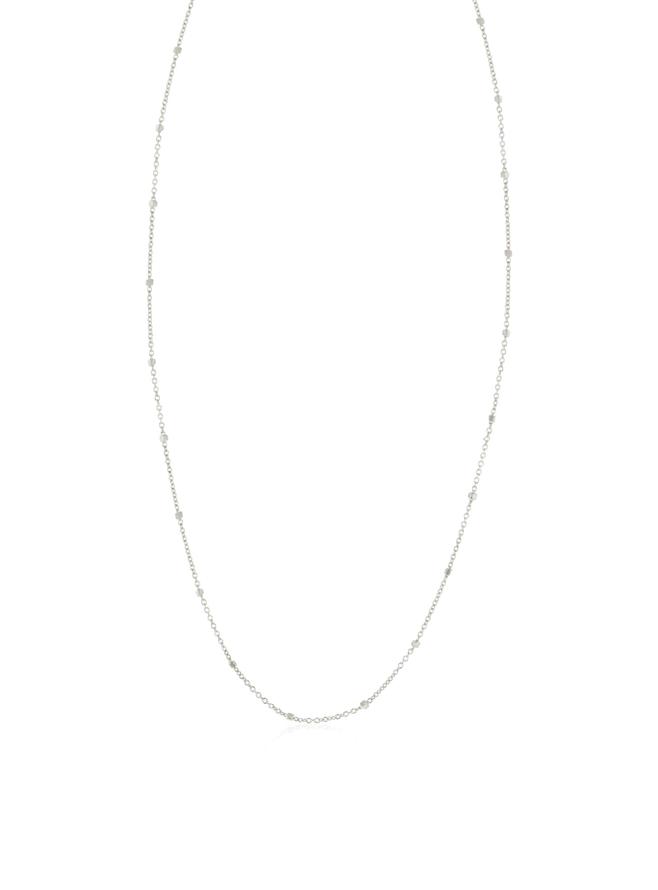 Fine Beaded Ball Satellite Necklace Chain in 9ct White Gold
