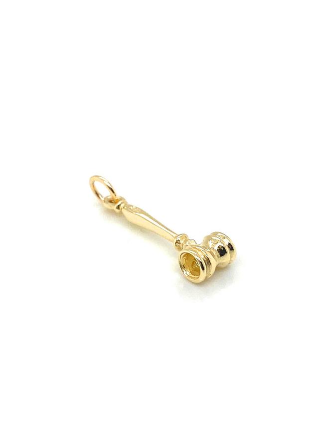Justice Judge Gavel Charm Pendant in 9ct Gold