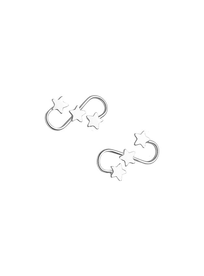 Infinity Stars Stud Earrings in Sterling Silver