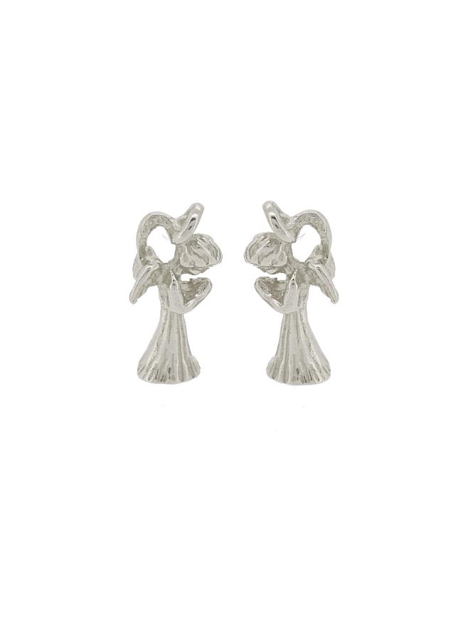 Praying Guardian Angel Charms for Sleeper Earrings in 9ct White Gold