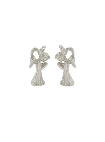 Praying Guardian Angel Charms for Sleeper Earrings in 9ct White Gold