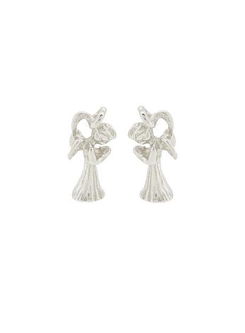 Praying Guardian Angel Charms for Sleeper Earrings in Sterling Silver