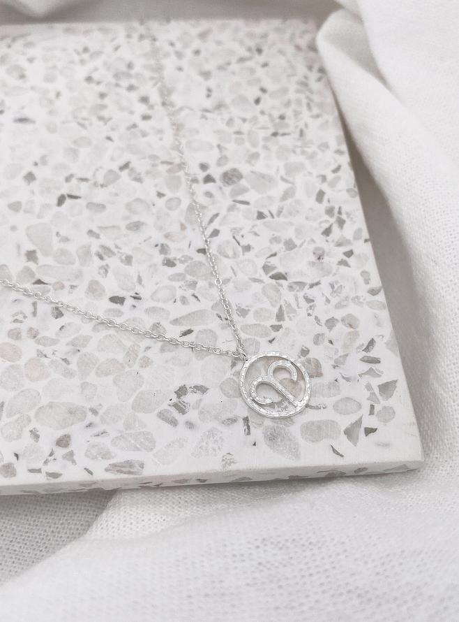 Sterling Silver Modern Zodiac Charm Necklace in Aries