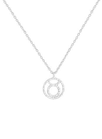 Sterling Silver Modern Zodiac Charm Necklace in Taurus