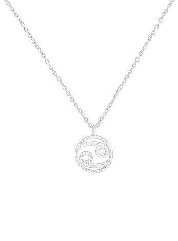 Sterling Silver Modern Zodiac Charm Necklace in Cancer
