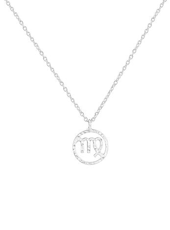Sterling Silver Modern Zodiac Charm Necklace in Virgo
