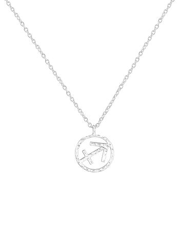 Sterling Silver Modern Zodiac Charm Necklace in Sagittarius