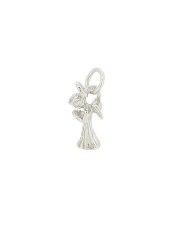 Praying Guardian Angel Charm Pendant in Sterling Silver