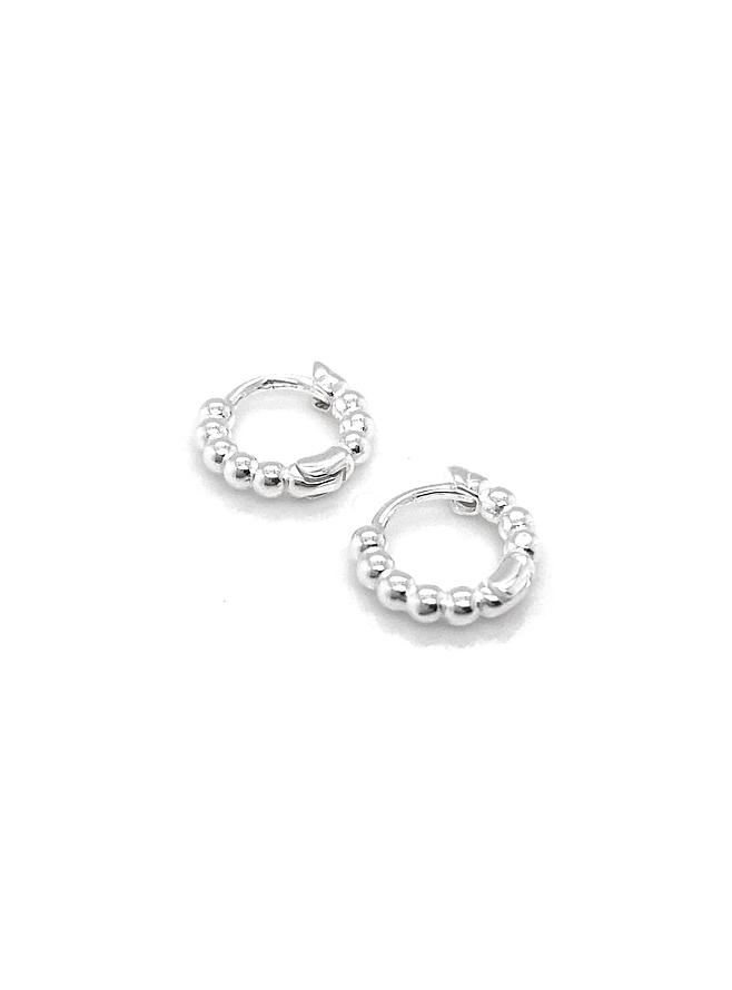Elise Teenie Tiny Ball Hoop Earrings in Sterling Silver