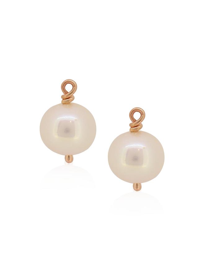 Coco Pearl Drop Charms for Sleeper Earrings in 9ct Rose Gold