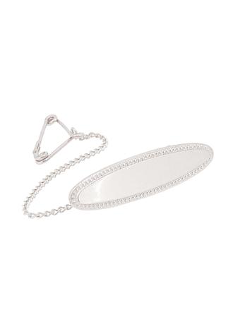 Lightweight Oval Identity Name Baby Brooch in Sterling Silver