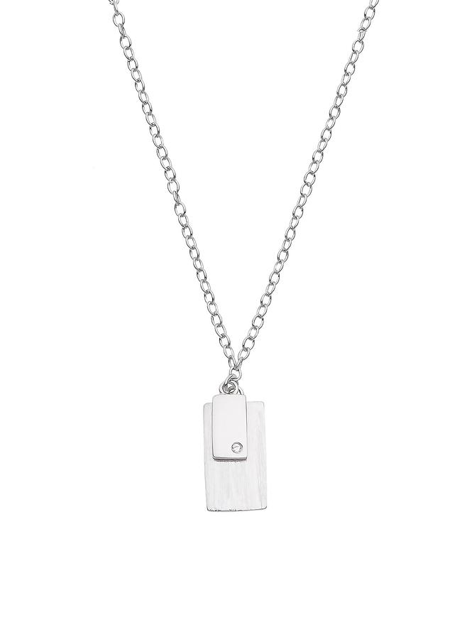 Pastiche Shadow Tag Necklace in Sterling Silver