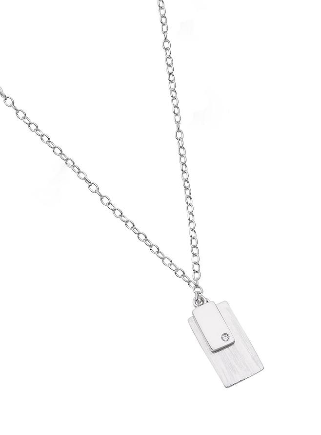 Pastiche Shadow Tag Necklace in Sterling Silver