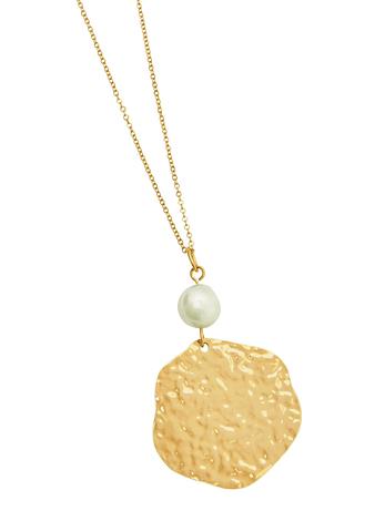 Pastiche Textured Haven Pearl Necklace in Gold