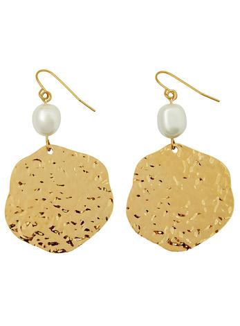Pastiche Textured Haven Pearl Earrings in Gold