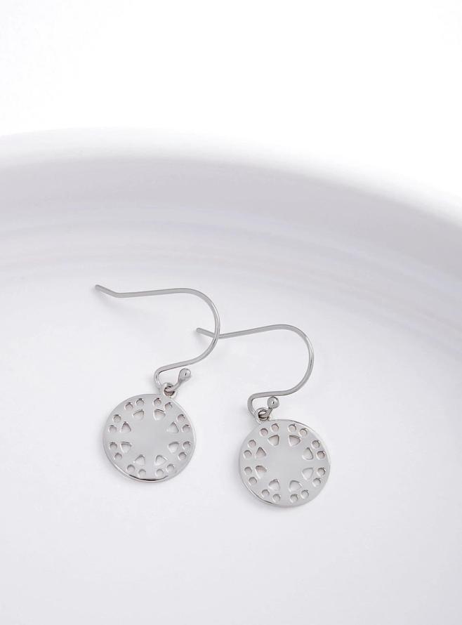 Pastiche Francis Spinner Charm Earrings in Silver