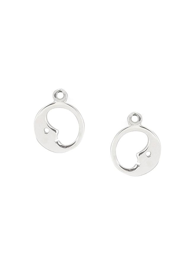 Man in the Moon Charms for Sleeper Earrings in Sterling Silver