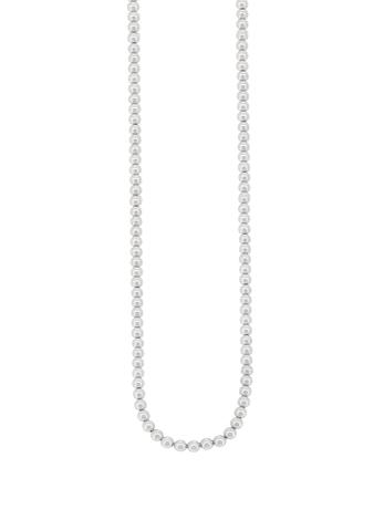 Spherical 3mm Ball Bead Necklace in Sterling Silver