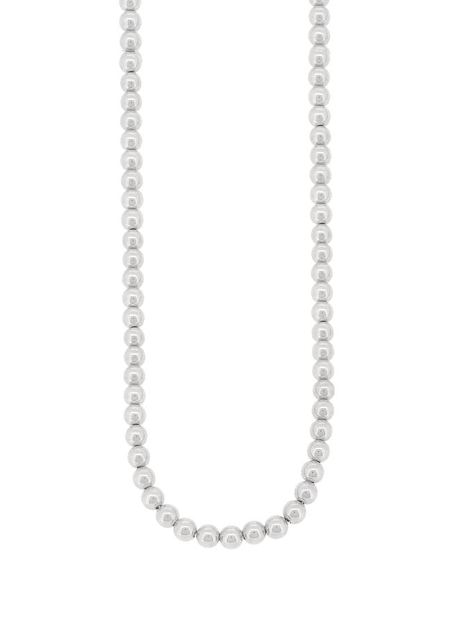 Spherical 3mm Ball Bead Necklace in Sterling Silver