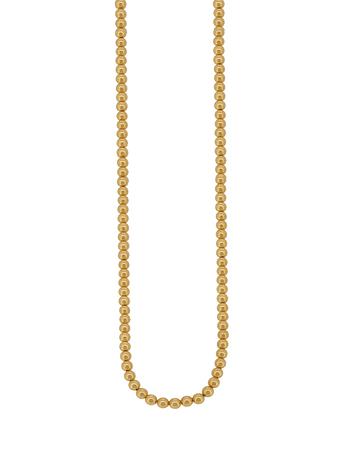 Spherical 3mm Ball Bead Necklace in 14k Rolled Gold