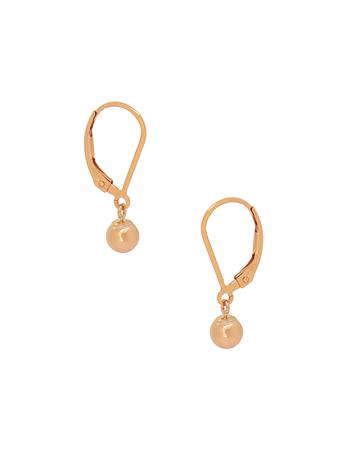 Spherical 4mm Ball Bead Earrings in 14k Rolled Rose Gold