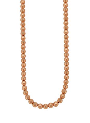 Spherical 5mm Ball Bead Necklace in 14k Rolled Rose Gold