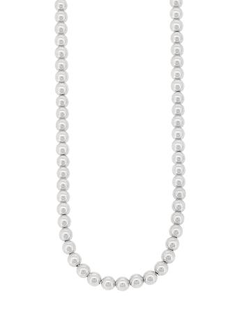 Spherical 5mm Ball Bead Necklace in Sterling Silver