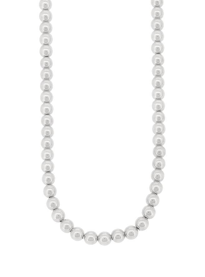 Spherical 5mm Ball Bead Necklace in Sterling Silver
